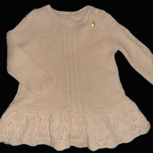 SHABBY CHIC SWEATER DRESS PINK KNIT BOW & HEART SPRING EASTER-GIRLS SIZE 12M